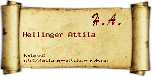 Hellinger Attila névjegykártya